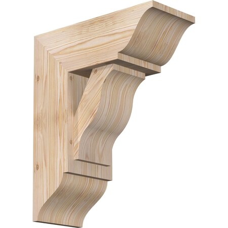 Ekena Millwork Funston Traditional Smooth Bracket w/ Offset Brace, Douglas Fir, 7 1/2"W x 18"D x 22"H BKT0806X18X22FST01SDF